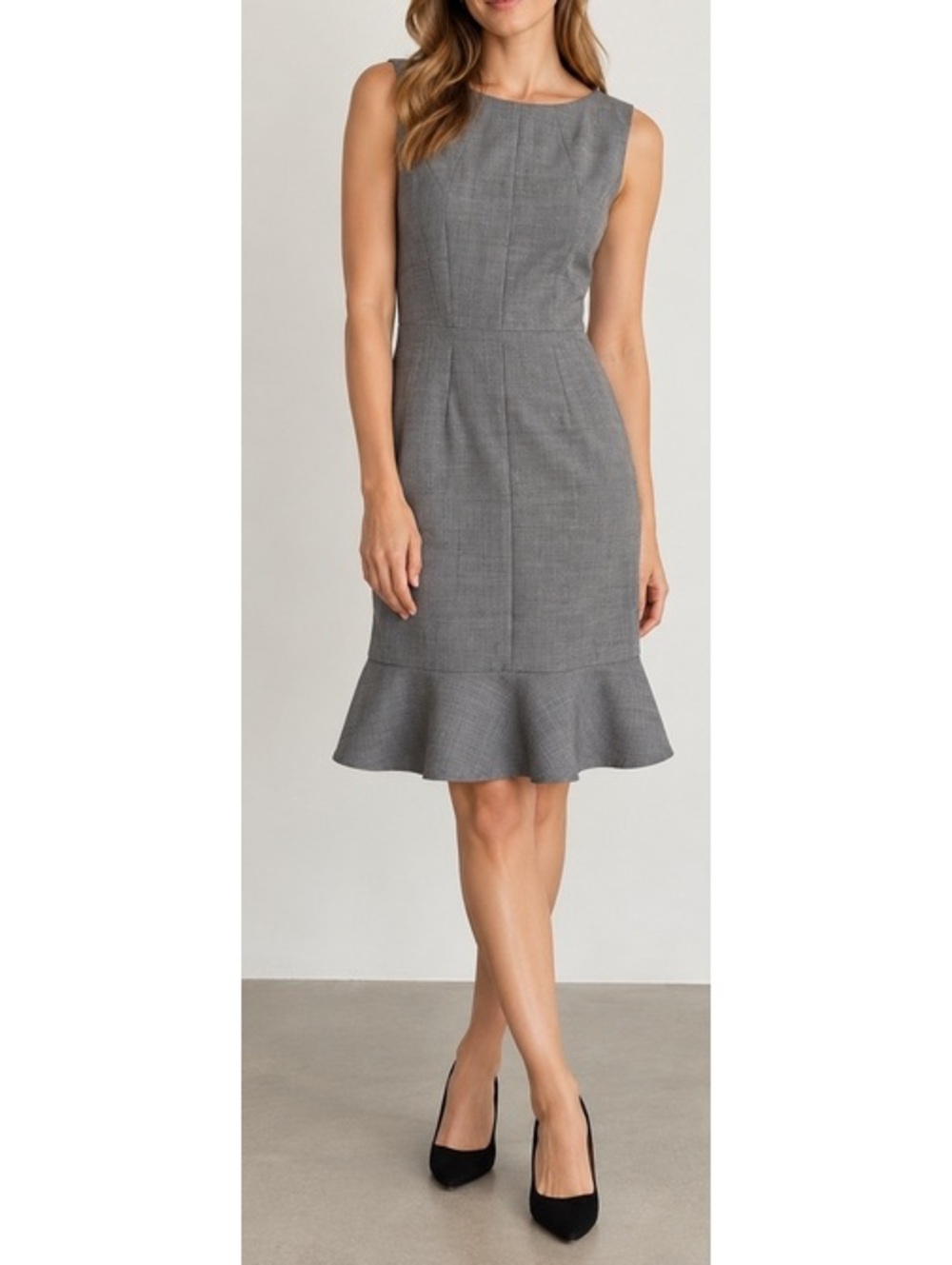 Brooks Brothers Gray Wool Blend Sleeveless Dress Size 10